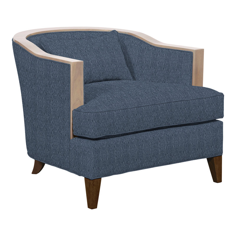 Thom Filicia Home Upholstered Barrel Chair, Navada Blue Crypton® Performance Fabric, Navajo