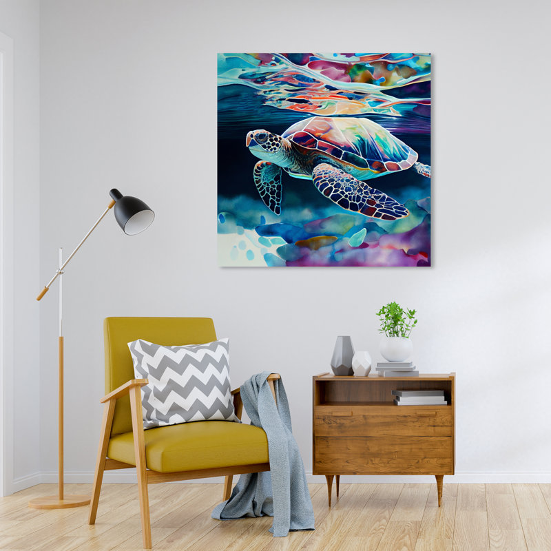 «Sea Turtle II», impression sur toile tendue, L 30 po x H 30 po x P 0,8 po