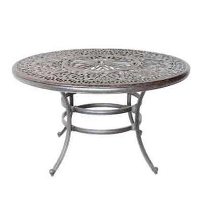 Allene Round Metal Outdoor Dining Table With Umbrella Hole , 30'' in. W 30'' in. D