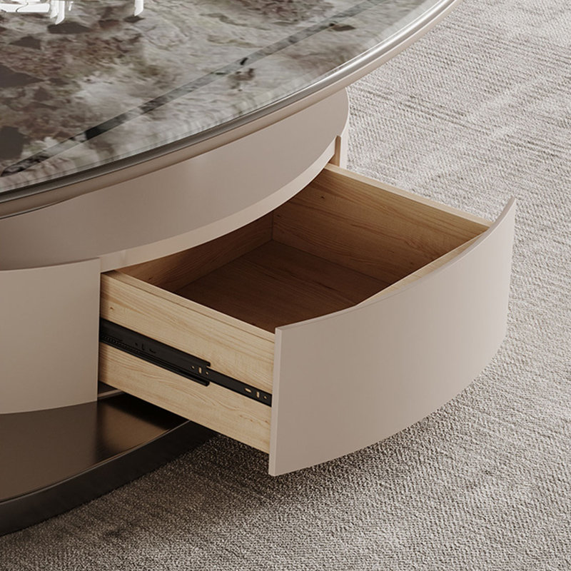 Table basse ovale en pierre supercristalline, H 16,5 po x L 51,2 po x l 27,6 po, Brun