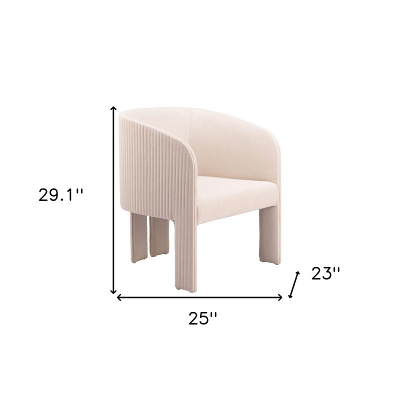 Chaise avec accoudoirs rembourrés de 25 po beige