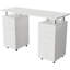 Bureau à ongles 47 po pour Nail Tech - Table de manucure avec tiroirs / repose-poignets / roues verrouillables, station de clouage résistante à l'acétone