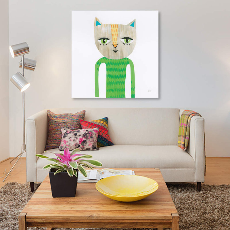 Art sur toile cool chats iii', H 18 po x l 18 po x P 1,5 po, Toile tendue, Pas de tapis