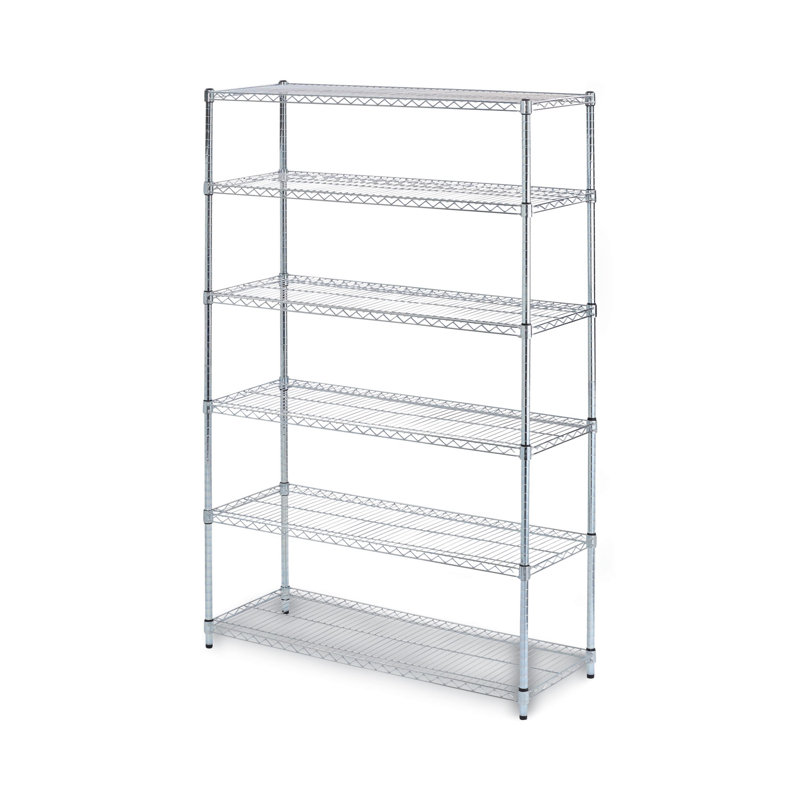 Silver 6-Shelf NSF Certified Wire Shelving Unit for Kitchen and Garage