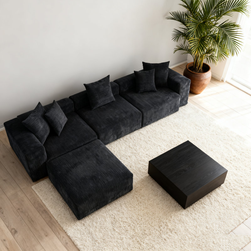 Canapé modulaire en L 4 po Pixel