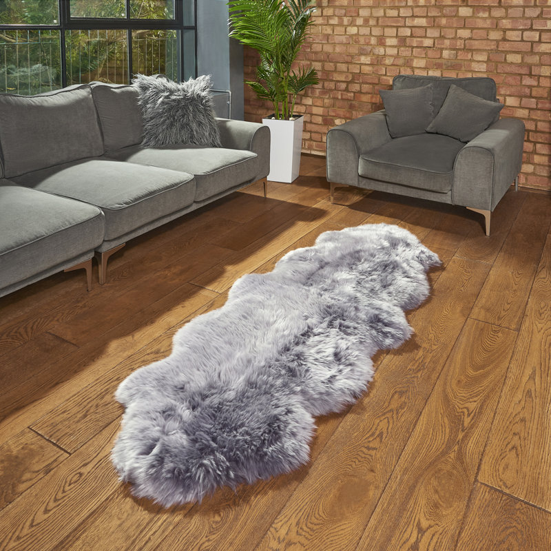 Bjorn Solid Colour Sheepskin Area Rug, Novelty 64 x 188cm