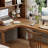Solid Wood Corner Desk And Bookshelf Integrated Desk-829338796-829338798