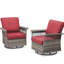 Ensemble de chaises berçantes pivotantes 2 pièces avec accoudoirs de 5 pouces et coussin épais, rouge-1006121047