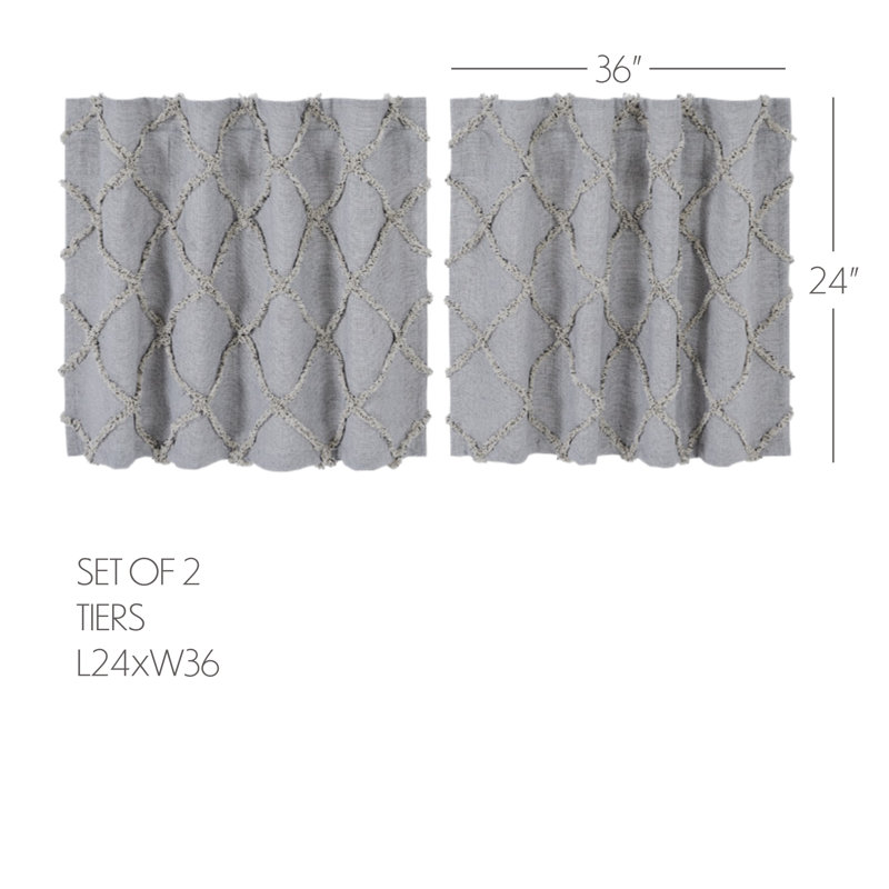 Strausstown Geometric Cotton Tailored 72'' W Cafe Curtain in, 36" W x 24" L