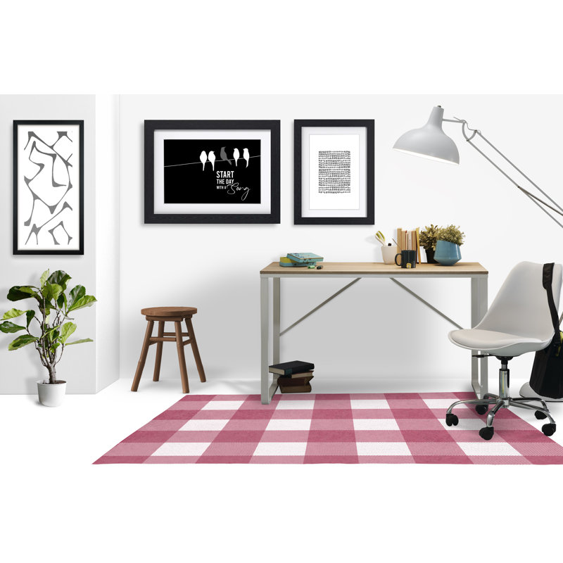 Rectangle Chair Mat with Straight Cut Edge for Firm Surfaces, 36" W x 60" L, Magenta