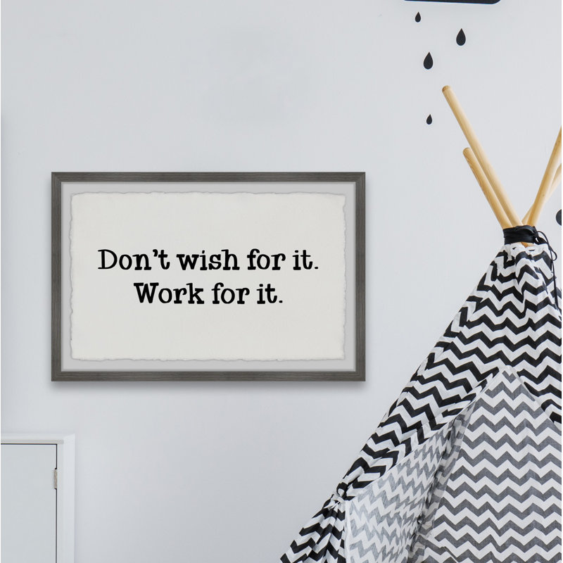 «Don't Wish For It», reproduction d'art encadrée sur papier, H 24 po x l 36 po x 1,5 po