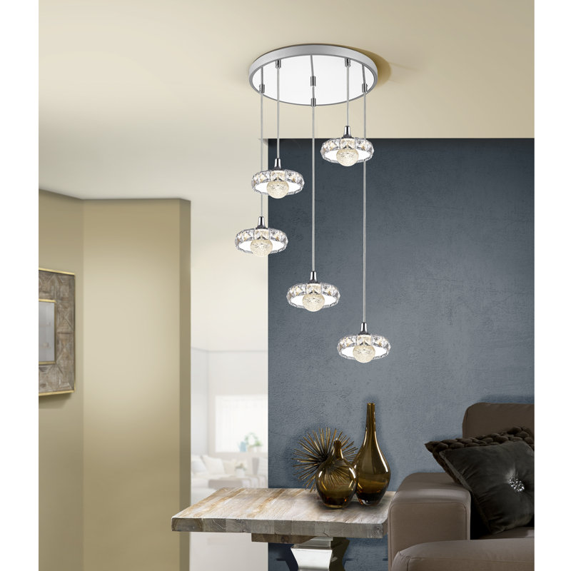5 - Light Chrome LED Cluster Pendant