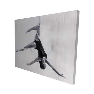 Dancer on Aerial Silks - Monochrome Canvas for Home Decor