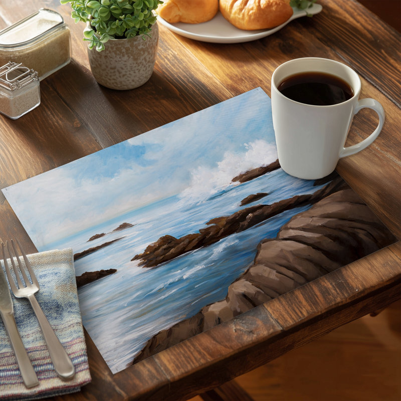 Seaside Wave Sea Blue Bedroom Polyester Placemat - Home Decor