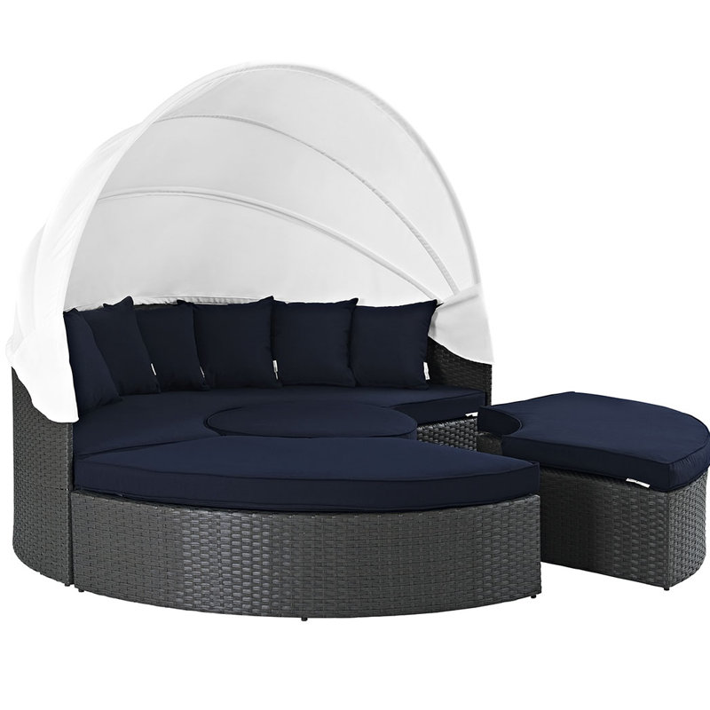 Lit de jour Sunbrella Modway, Toile bleu marine Sunbrella®
