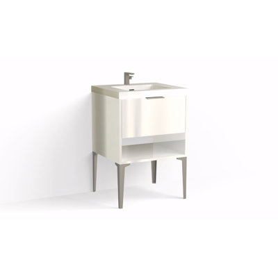 Modo 24" W Freestanding Single Bathroom Vanity with Dean Leg