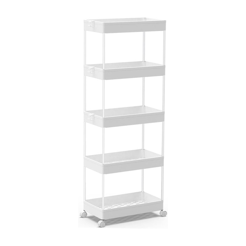 Tier Storage Cart Organizer Rolling Utility Cart, Mobile Shelving Unit Slide Out Storage Shelves For Kitchen Living Room Bathroom Laundry Room & Dressers
