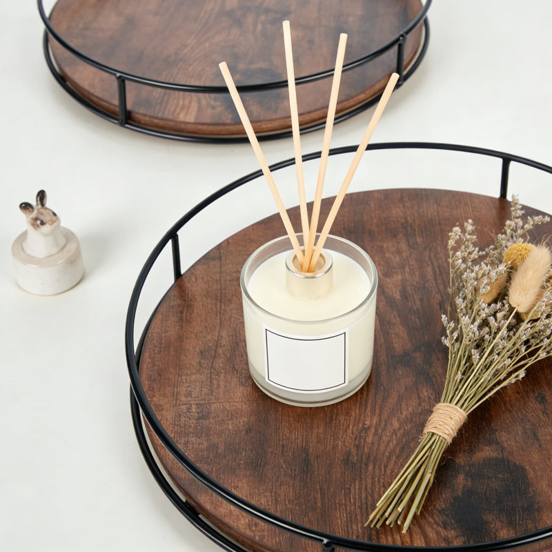 Lazy Susan Turntable Organizer For Kitchen Countertop And Cabinet, With Steel Frame, 360 Degree Rotating Decorative Centerpiece