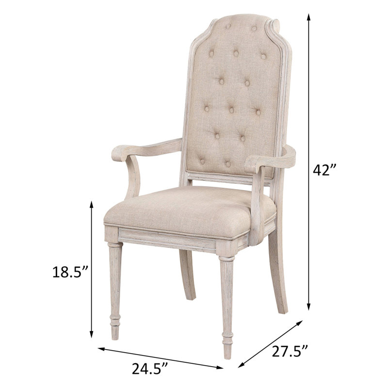 Ensemble de 2 fauteuils à dossier capitonnés beige et champagne antique (ensemble de 2)