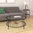 Sivil 36" Wide Round Coffee Table with Glass Top in Blackened Bronze-1958594351