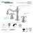 Kingston Brass French Country Two-Handle 3-Hole Deck Mount Widespread Bathroom Faucet with Brass Pop-Up Drain-12624496