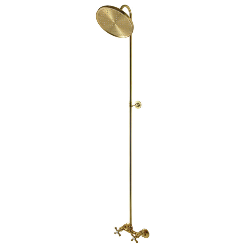 Combinaison de douche murale Kingston Brass Kingston, Brushed Brass