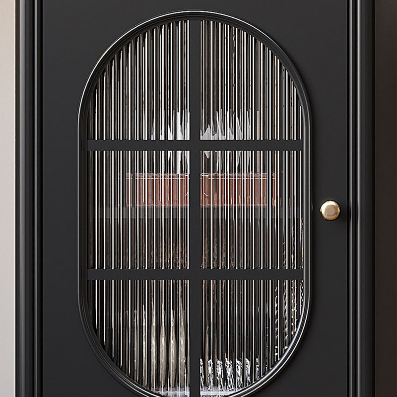 Modern multi-functional glass door accent cabinet