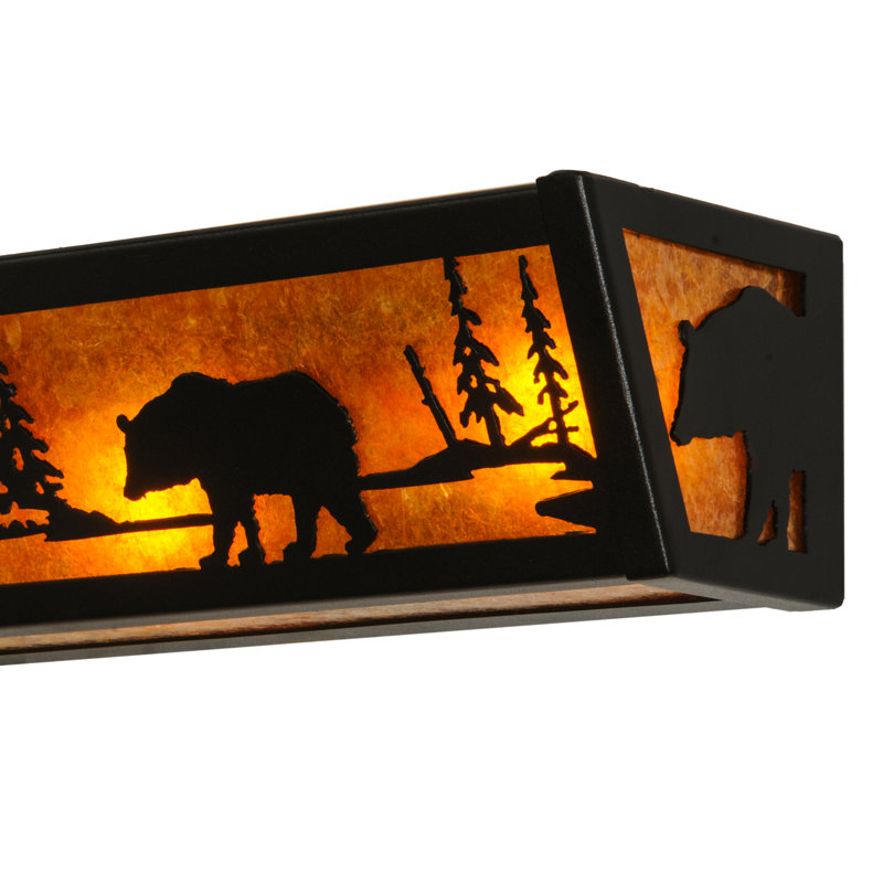 Rustic Lodge 4 - Light Bath Bar, Black