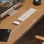 Bureau rectangulaire brun, bois massif transparent et acrylique-747172097-747172124