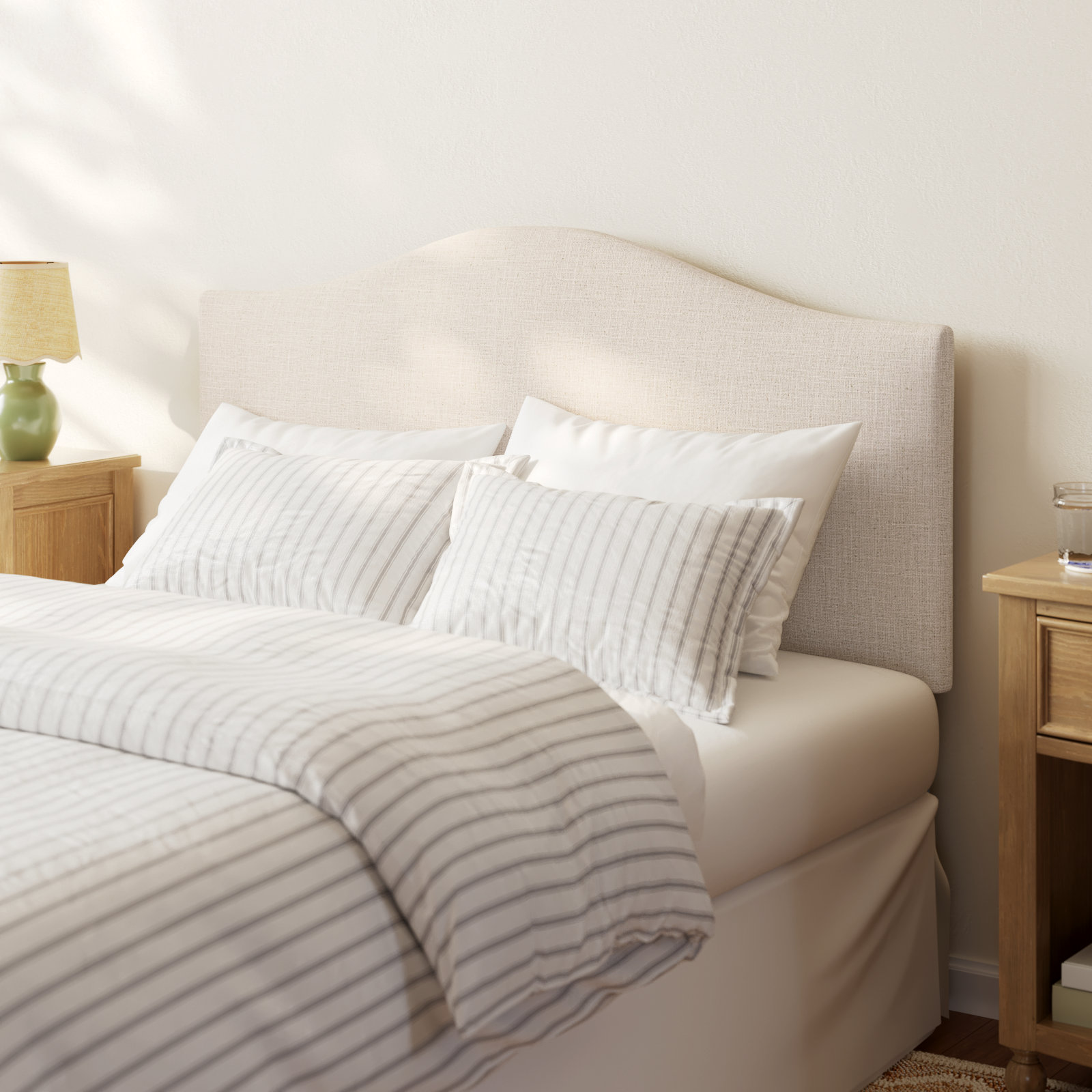 Hermosa Upholstered Panel Headboard, California King, Classic Talc Linen
