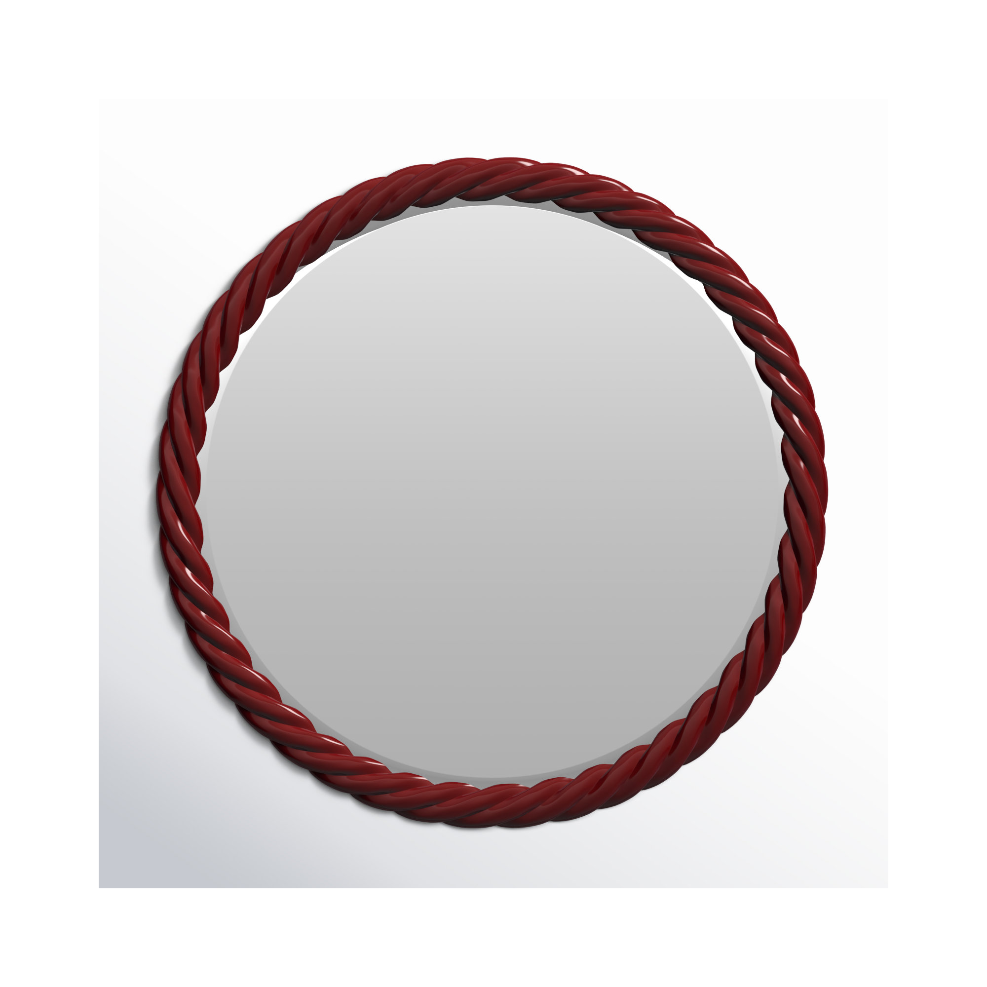 Mara Round Mirror, Burgundy
