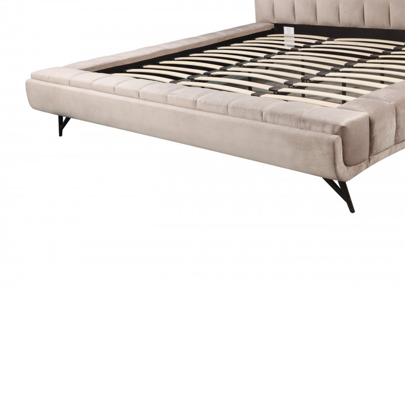 Très grand lit plateforme, beige, Très grand, Beige