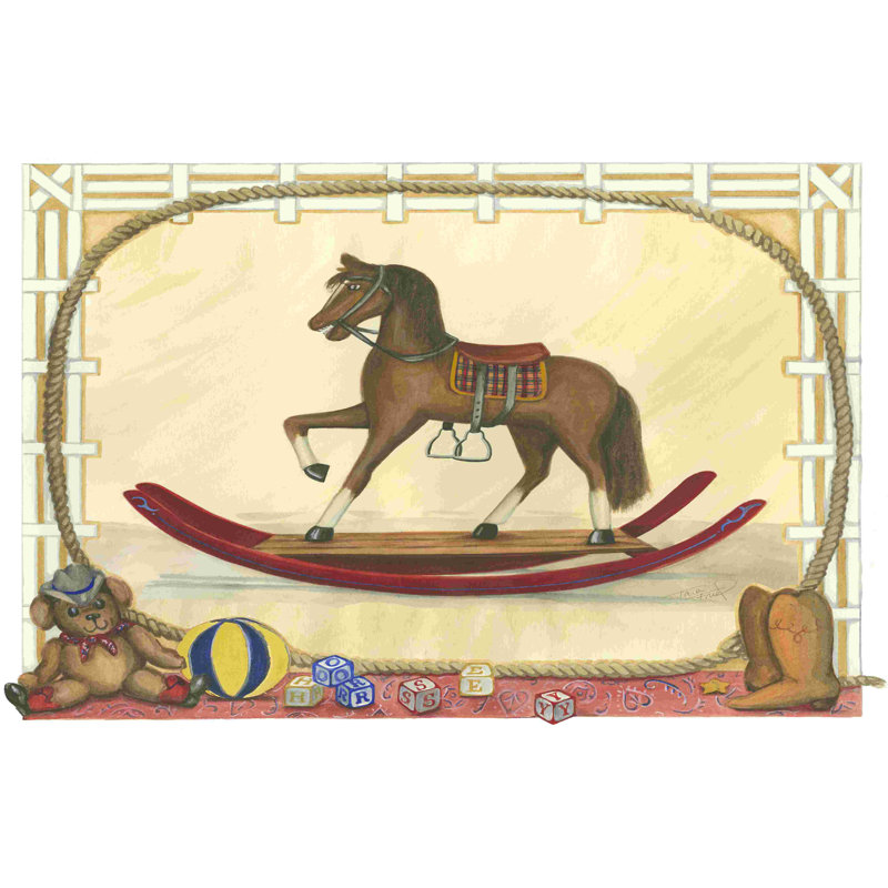 " Rocking Horse (D) I " Painting Print