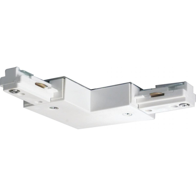 L Track Light Connector in White