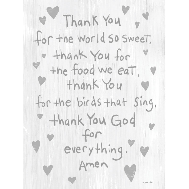 «Thank You God for Everything» par Annie Lapoint - Art textuel sur toile tendue, H 30 po x l 20 po