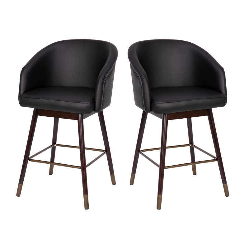 Tabouret de bar et de comptoir Brida, Tabouret de comptoir (siège d'une hauteur de 26,2, Noir