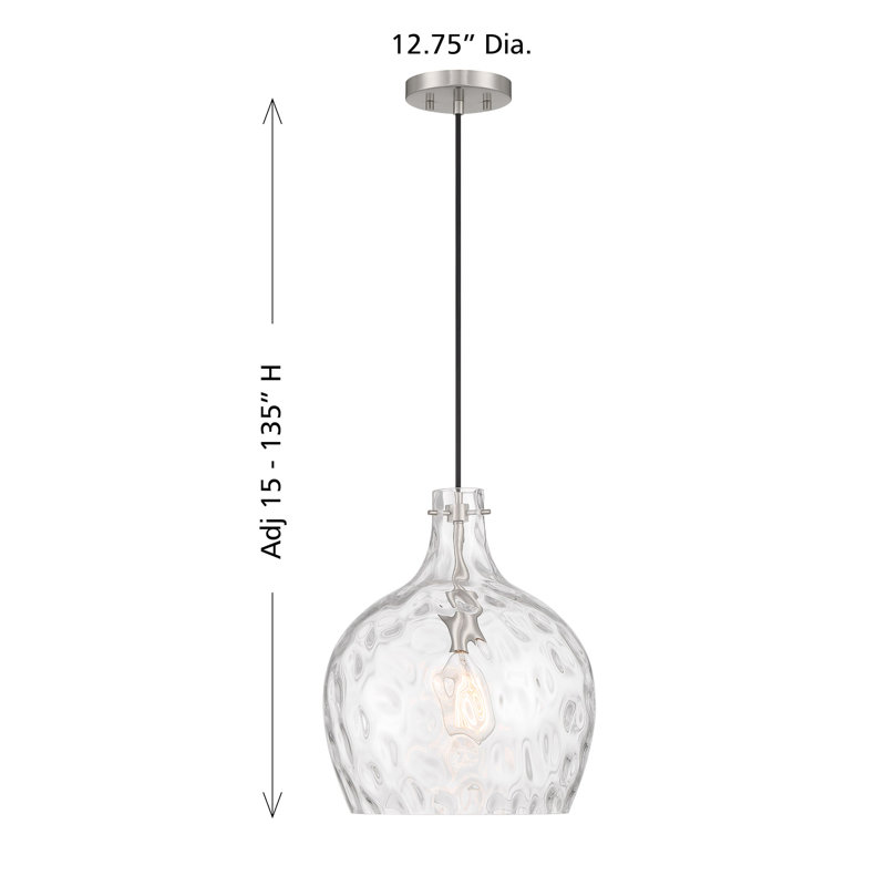 Orjona 1-Light Pendant in Brushed Nickel, Brushed Nickel