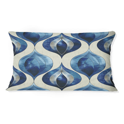 Coussin lombaire Mid-Century Blue Ogee