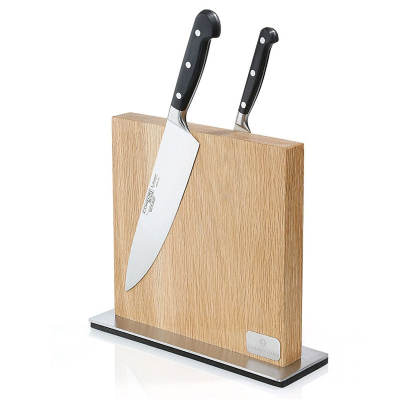 Bloc à couteaux magnétique, chêne, 11 po x 3,5 po