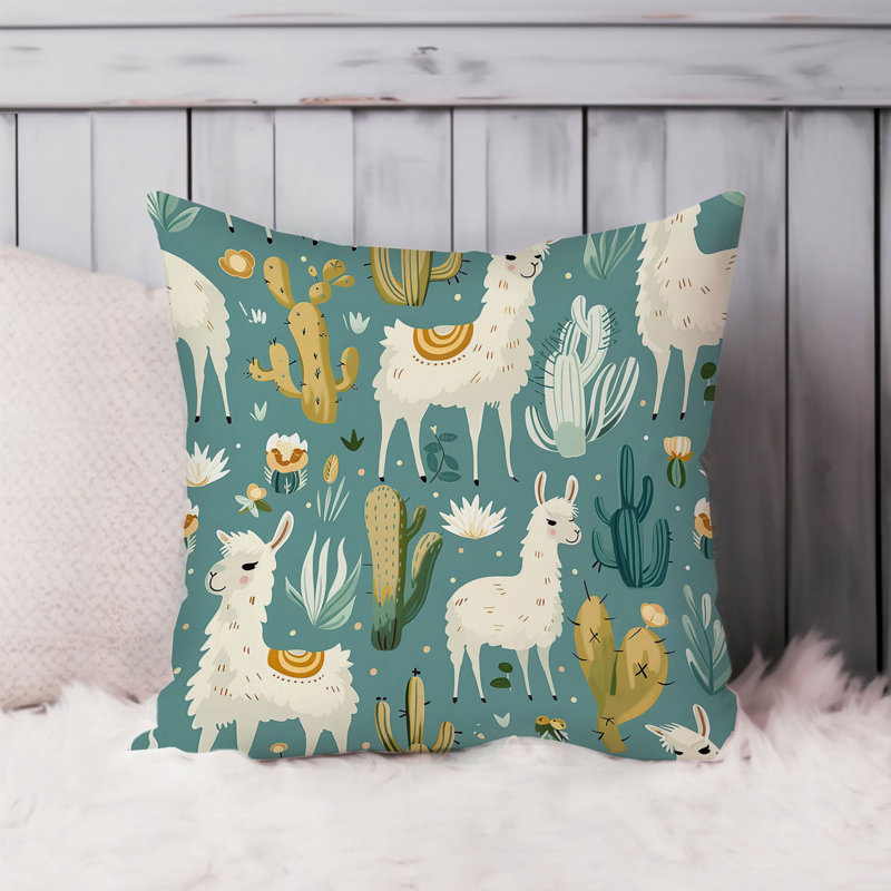 Animals Llama Pattern II Modern, 18"H x 18"W