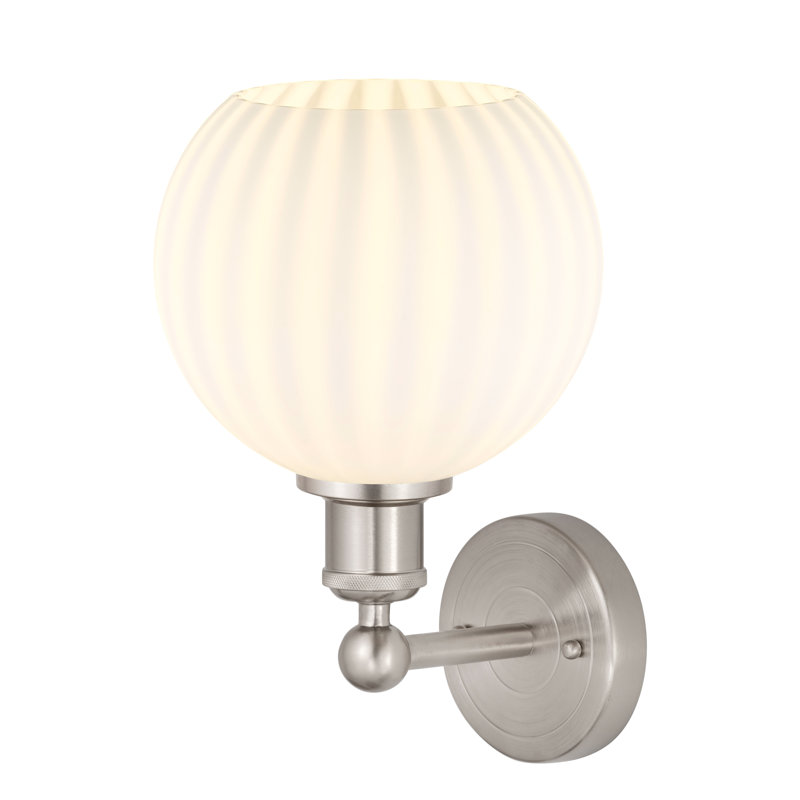 Applique murale 1 lumière Edison Venetian, H 12,25 po x l 8 po x P 8,5 po, Nickel satiné