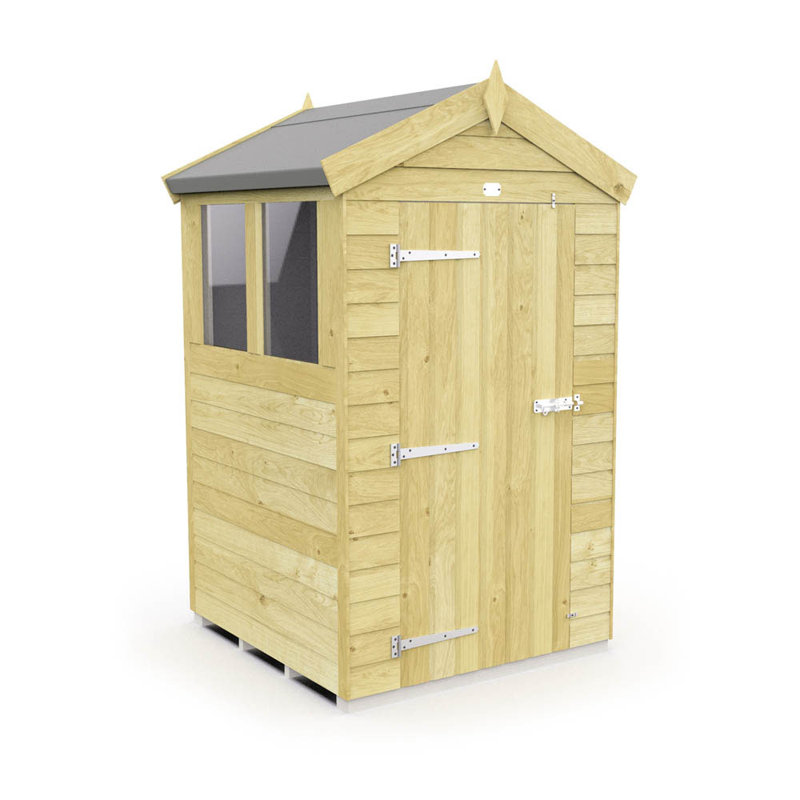 4ft x 4ft Apex Shed - Single Door with Windows