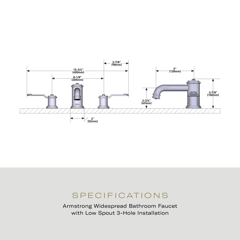 Armstrong™ Widespread Lavatory Lever Handle Faucet with Low Spout, Polished Nickel