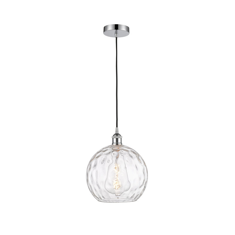 Luminaire suspendu simple à 1 lumière Ralph, H 12,75 po x l 10 po x P 10 po, Chrome poli