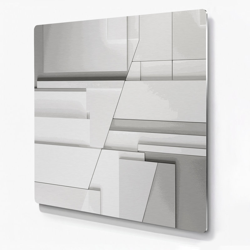Minimalisme 18, art mural en métal beige, H 32 po x l 32 po