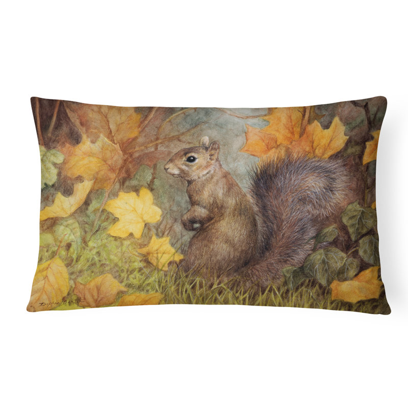  Coussin intérieur / extérieur Squirrel in Fall Leaves