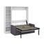 Lit escamotable double avec canapé et tablettes