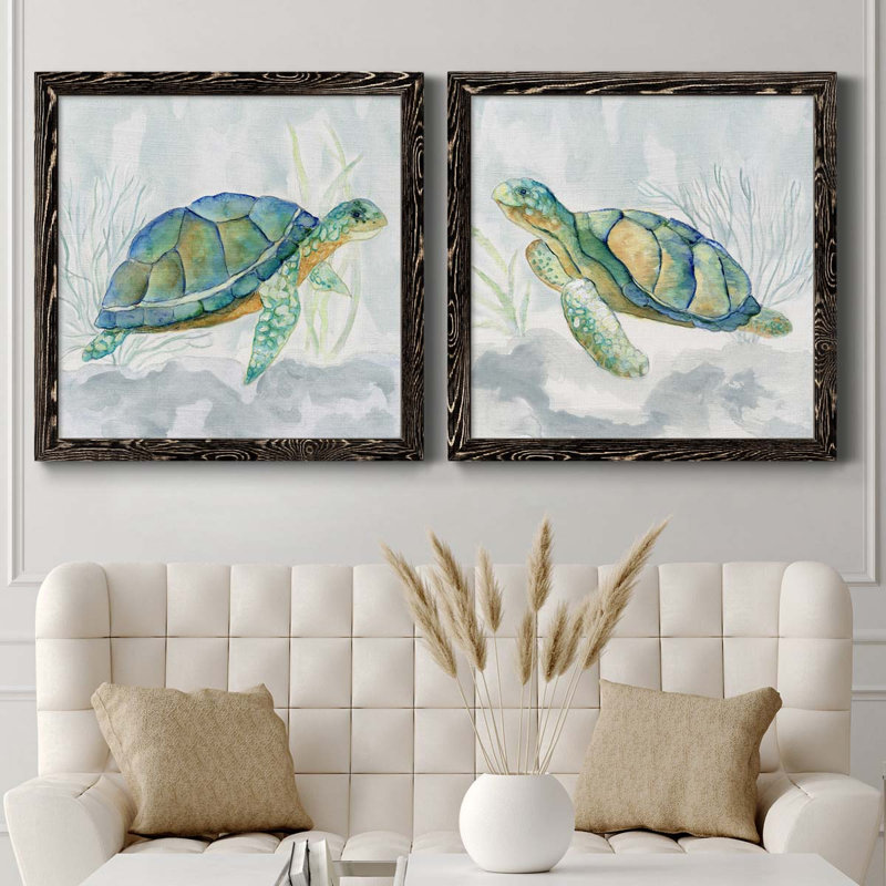 Ensemble de peinture sur toile 2 pièces, H 35,5 po x l 71 po x P 1,5 po, Cadre noir