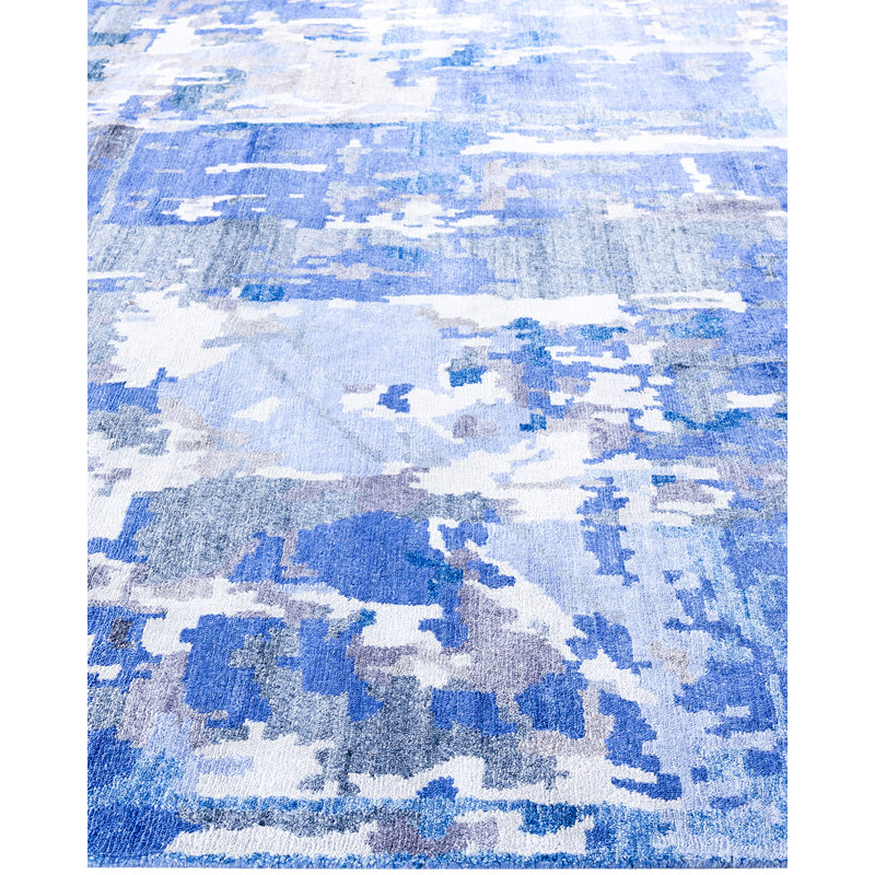 Overdyed One-of-a-Kind Rectangle 9'1" X 11'10" Hand Knotted Area Rug