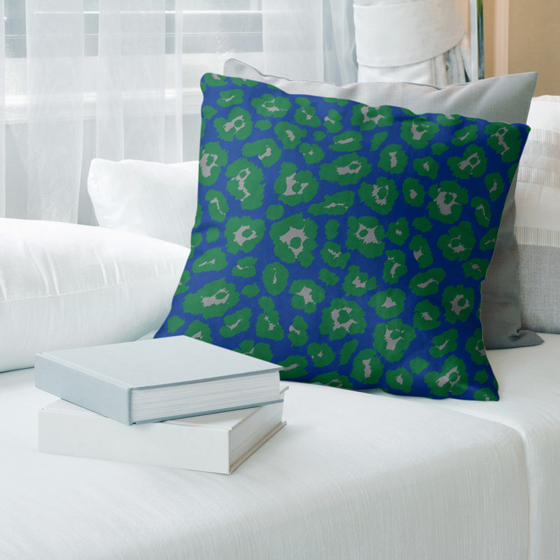 Housse de coussin carré, 26 po x 26 po, Polyester filé, Bleu